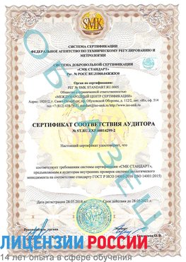 Образец сертификата соответствия аудитора Образец сертификата соответствия аудитора №ST.RU.EXP.00014299-2 Кыштым Сертификат ISO 14001